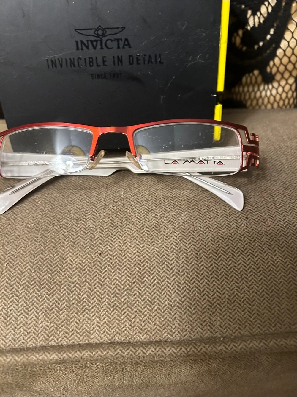 Lamatta Red Semi-Rimless Reading Glasses